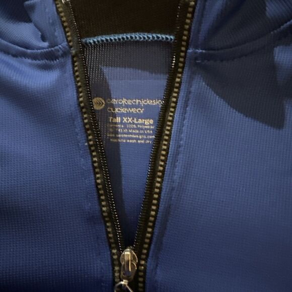 Aerotech Cyclewear Men’s Size 2XLT Cycling Shirt Blue Water Bottle Pockets - Picture 3 of 16